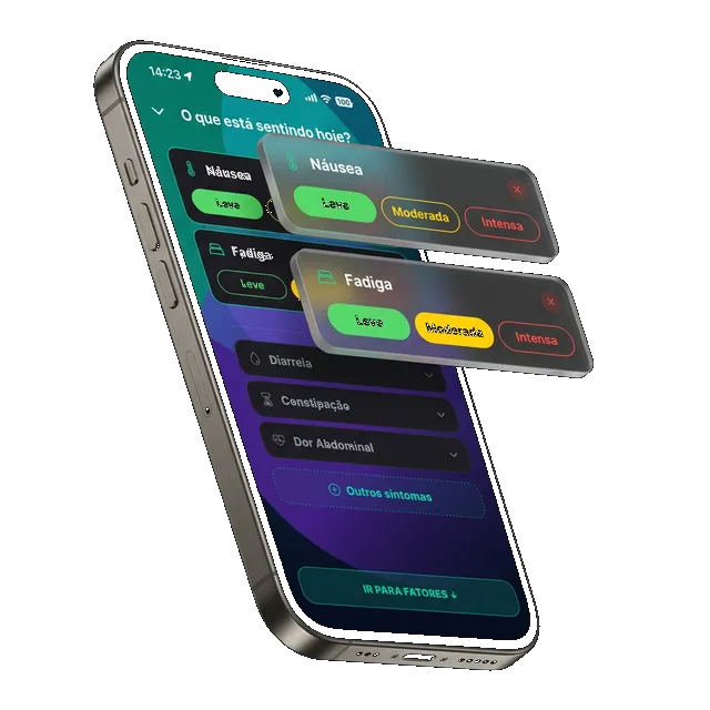 Interface de check-in diário no Dose Day para registrar bem-estar e rotina saudável